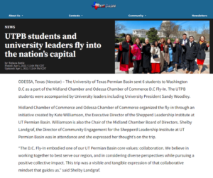 UTPB students and university leaders fly into the nation’s capital