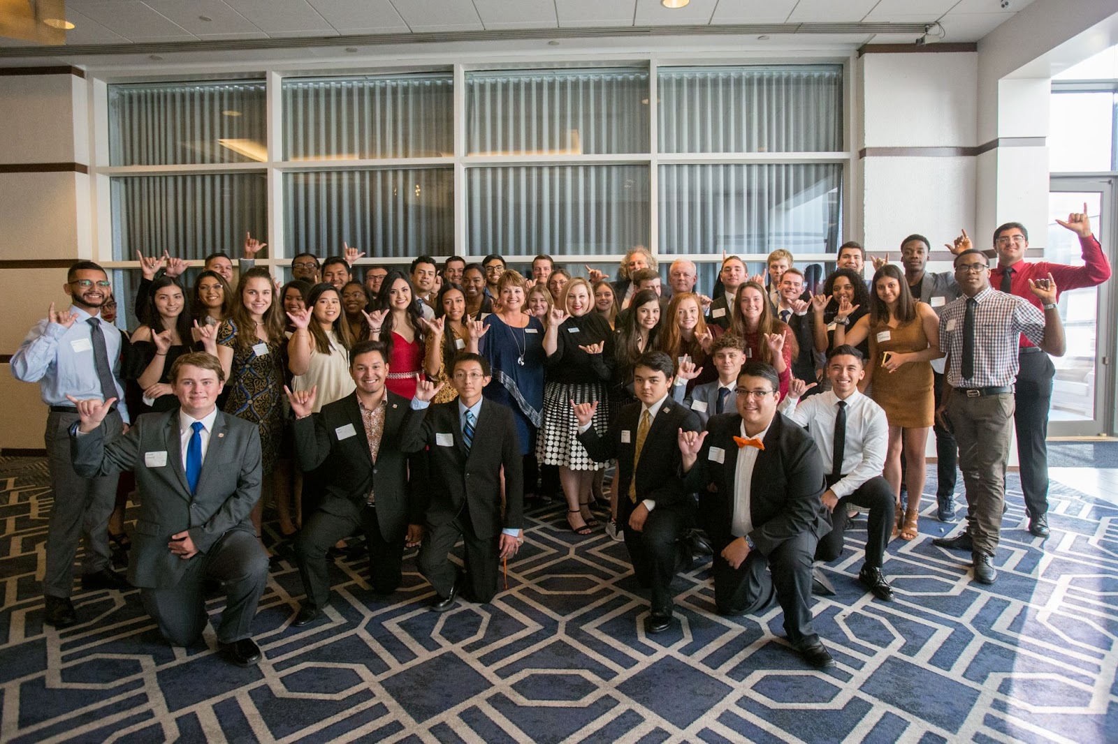 Students posing for a photo during the Texas Leadership Forum