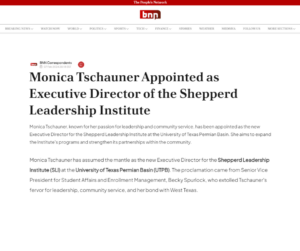 Monica Tschauner Appointed as Executive Director of the Shepperd Leadership Institute