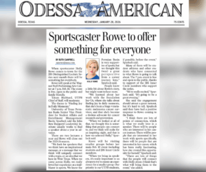 Odessa American article about the sportscaster Holly Rowe