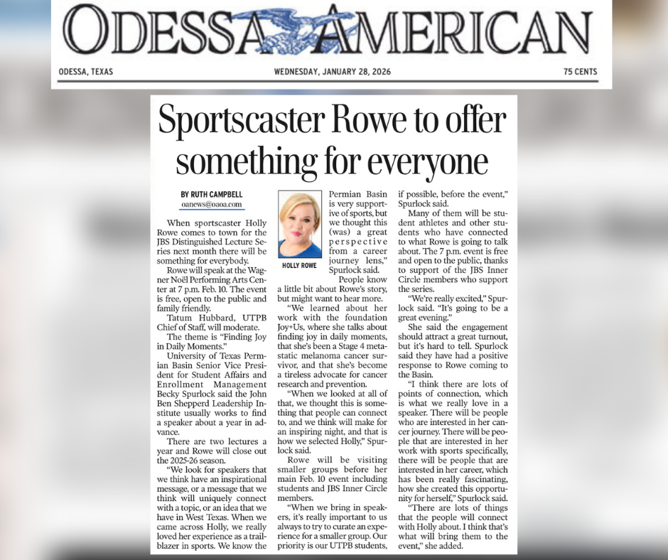 Odessa American article about the sportscaster Holly Rowe